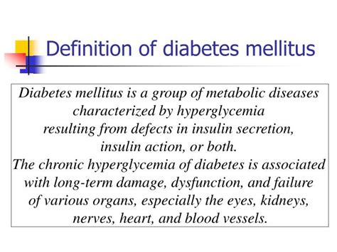diabetes mellitus definition